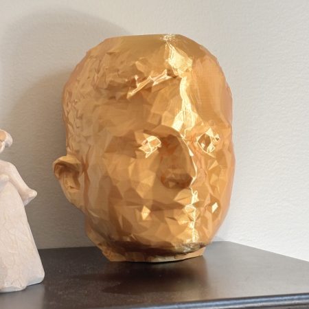 Custom 3D Printed Faceted Head Sculpture